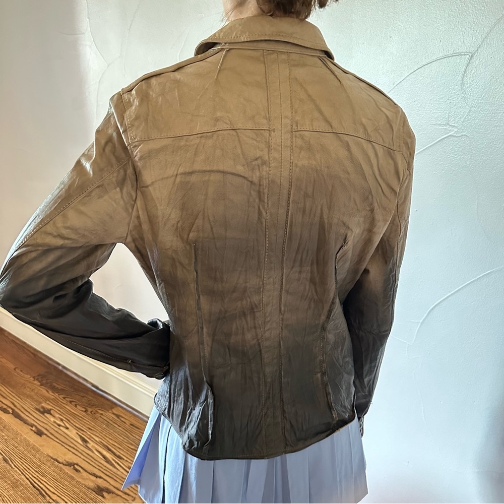 ALLSAINTS Brown Ombre Leather Shirt Jacket🌸 - Picture 4 of 13